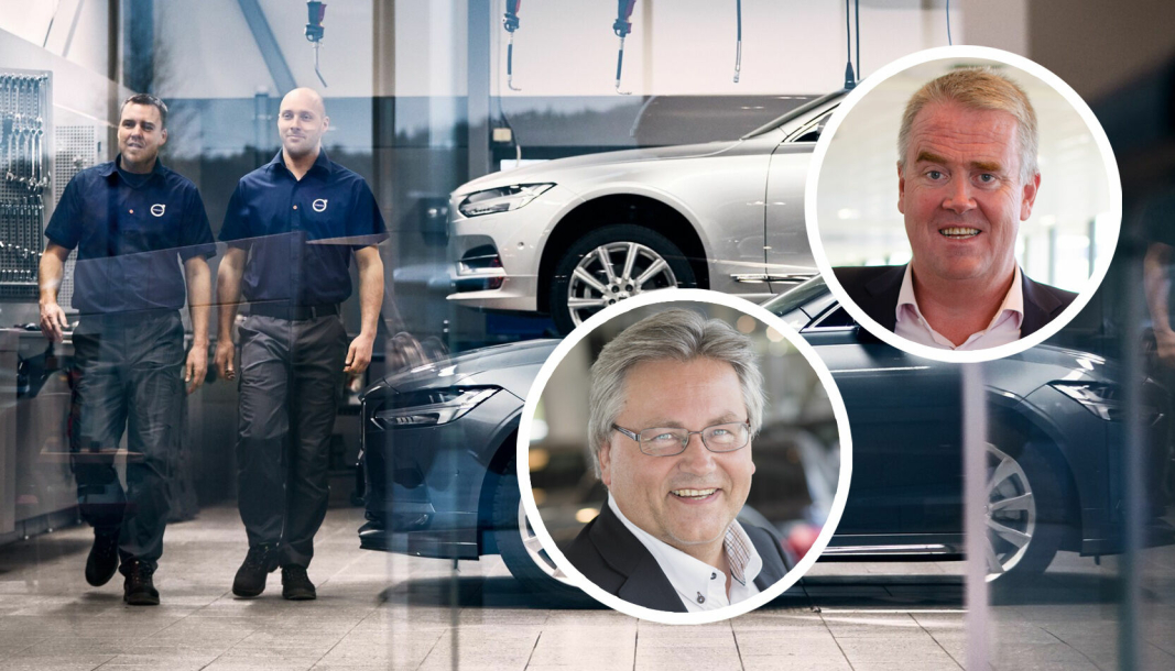 De to administrerende direktørene i hhv. Kverneland Bil og Bilia Personbil, Helge Ellingsen og Frode Hebnes.