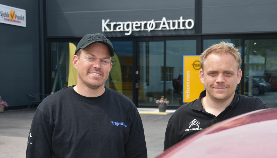 Stian og Rune Pedersen eier og driver Kragerø Auto AS.