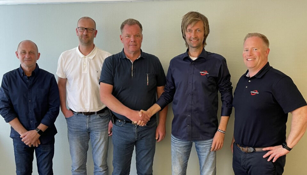 F. v.: Mats Andersson , Kenneth Undberg, Conny Gustafson, Jone Stangeland og Ansgar Raastad.