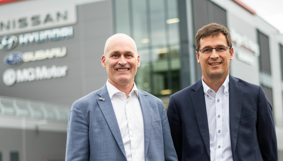 F. v.: Vidar Eriksen, administrerende direktør for Birger N. Haug, og Lars Borgar Hansen, administrerende direktør i Birger N. Haug Holding.